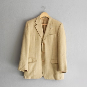 wheat silk wool blazer