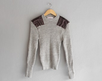 military crew neck sweater / xs