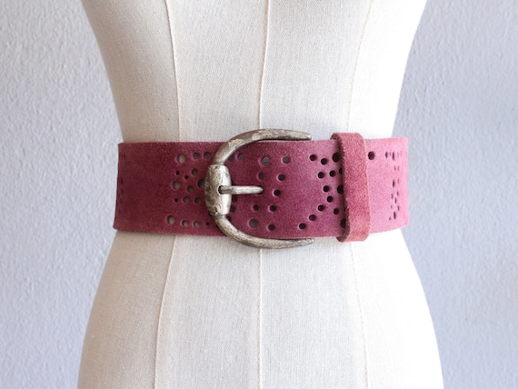 Miss Sixty purple suede perforated belt - image 1