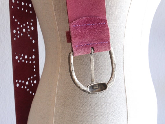 Miss Sixty purple suede perforated belt - image 5