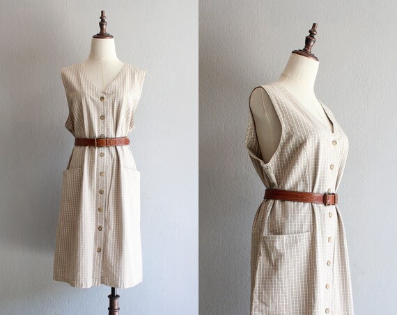 checked market dress / l xl