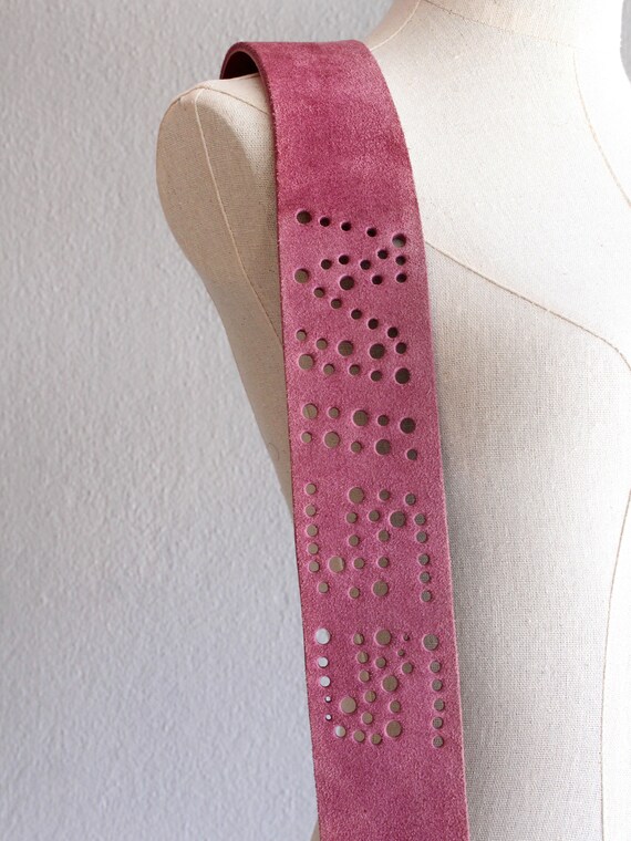 Miss Sixty purple suede perforated belt - image 3