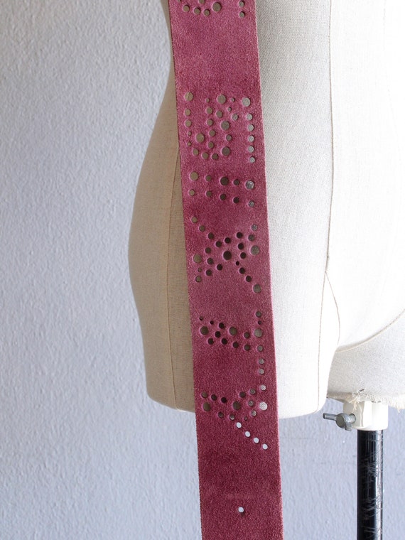 Miss Sixty purple suede perforated belt - image 4