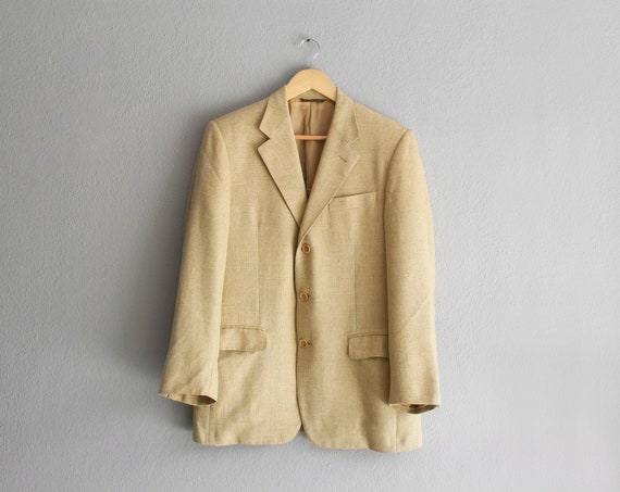 wheat silk wool blazer
