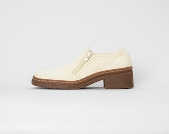 natural canvas rubber sole shoes / US 6.5