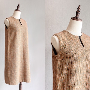herringbone tweed shift dress / s m l