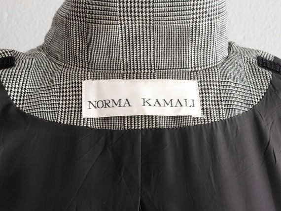 80s Norma Kamali check wool coat dress / l - image 8