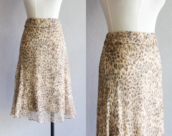 Animal print chiffon skirt cheap