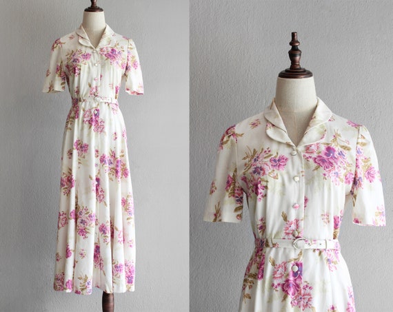 90s Laura Ashley floral dress / s m