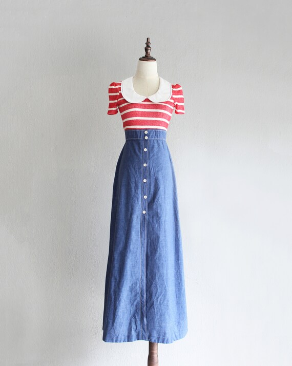 peter pan collar maxi dress / xs