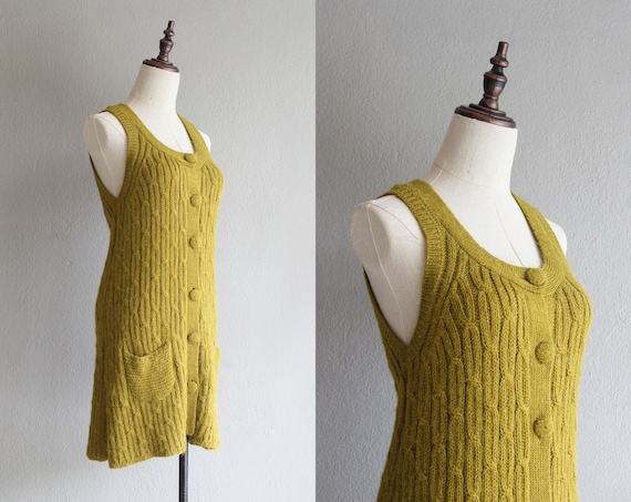 chartreuse alpaca knit / s m