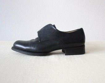 JIL SANDER Navy Leather Shoes / 35 36 - Etsy