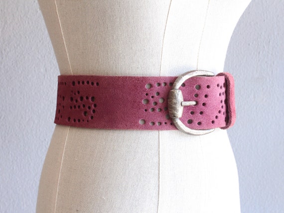 Miss Sixty purple suede perforated belt - image 2