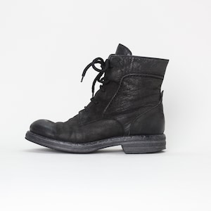 grained leather combat boots / 37