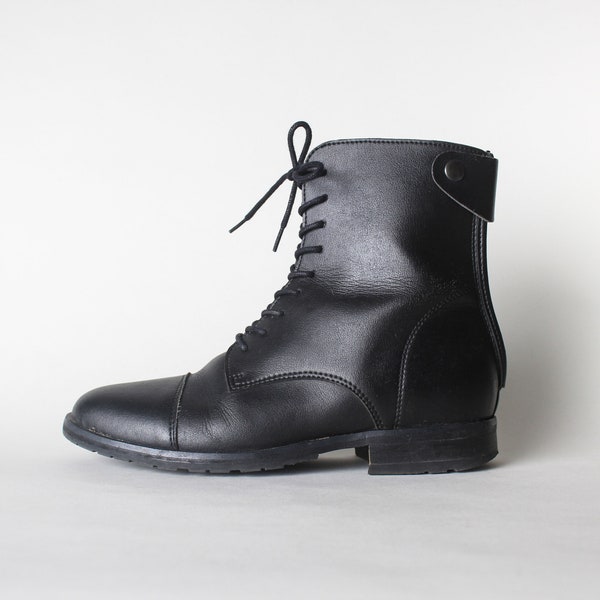 navy lace up boots