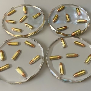 Bullet resin coasters. Handmade