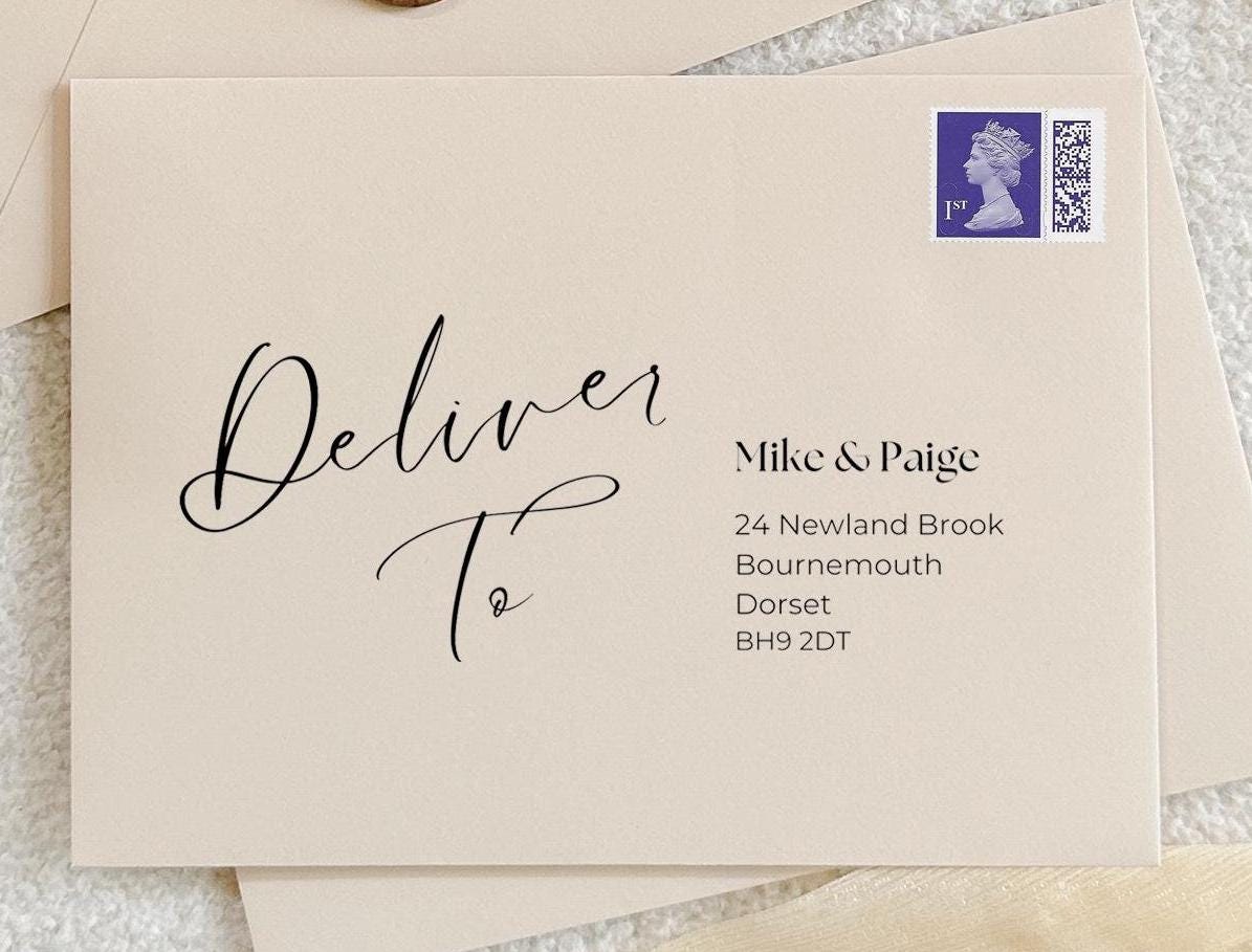 Envelope Address Template 5 X 7| Modern Address Label | DIY Wedding ...