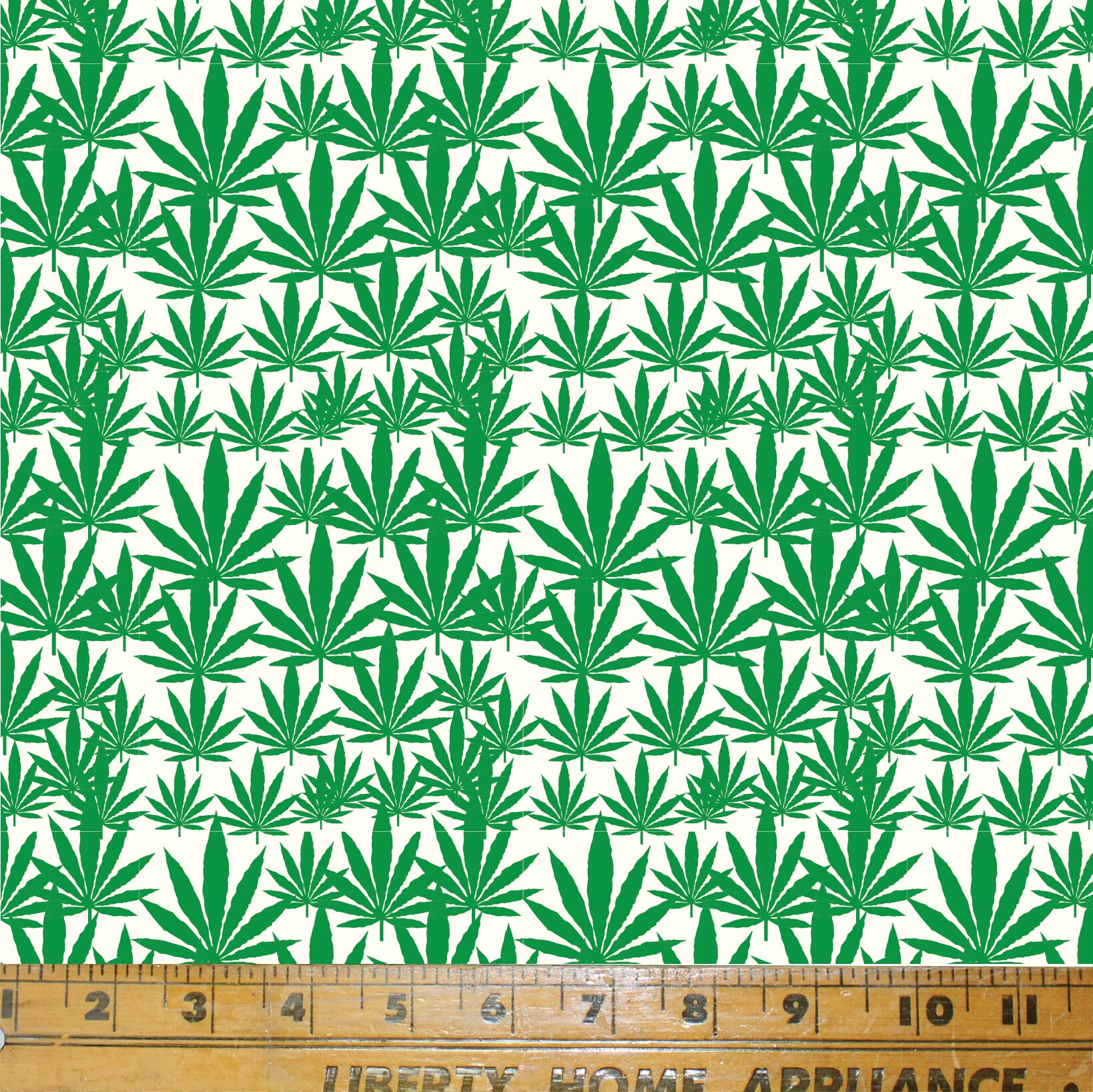 Cannabis Fabric Print in Natural White. Textile Print / Etsy