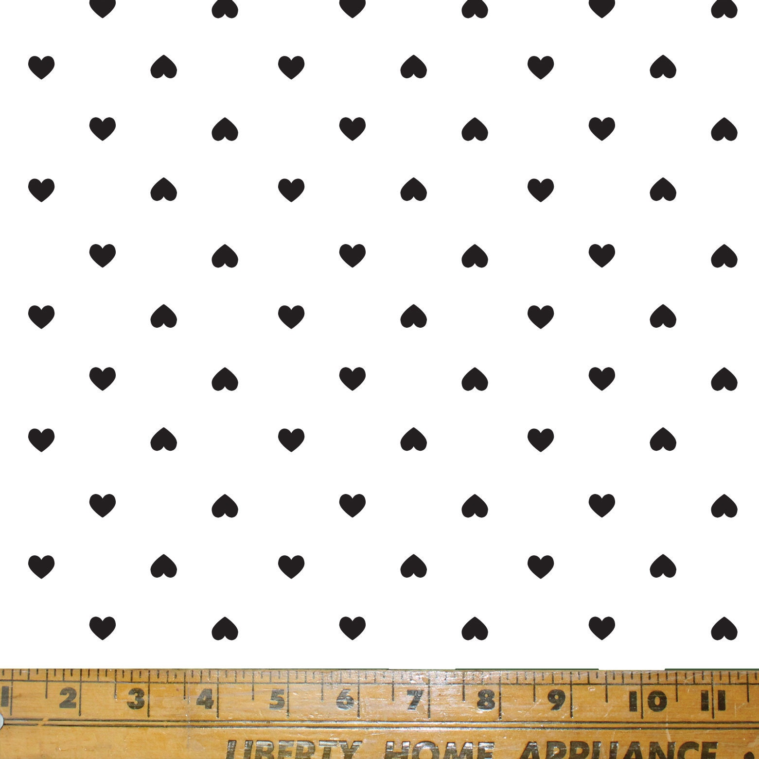 Small Hearts Fabric Print in White/Black. Cotton Fabric / Etsy