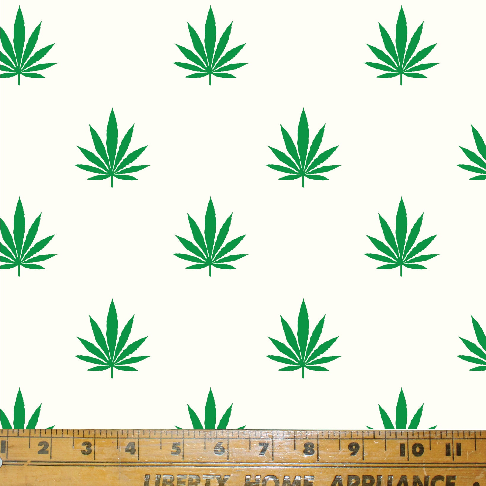 Cannabis 1 Fabric in White/Green. Textile Print / Cotton Etsy