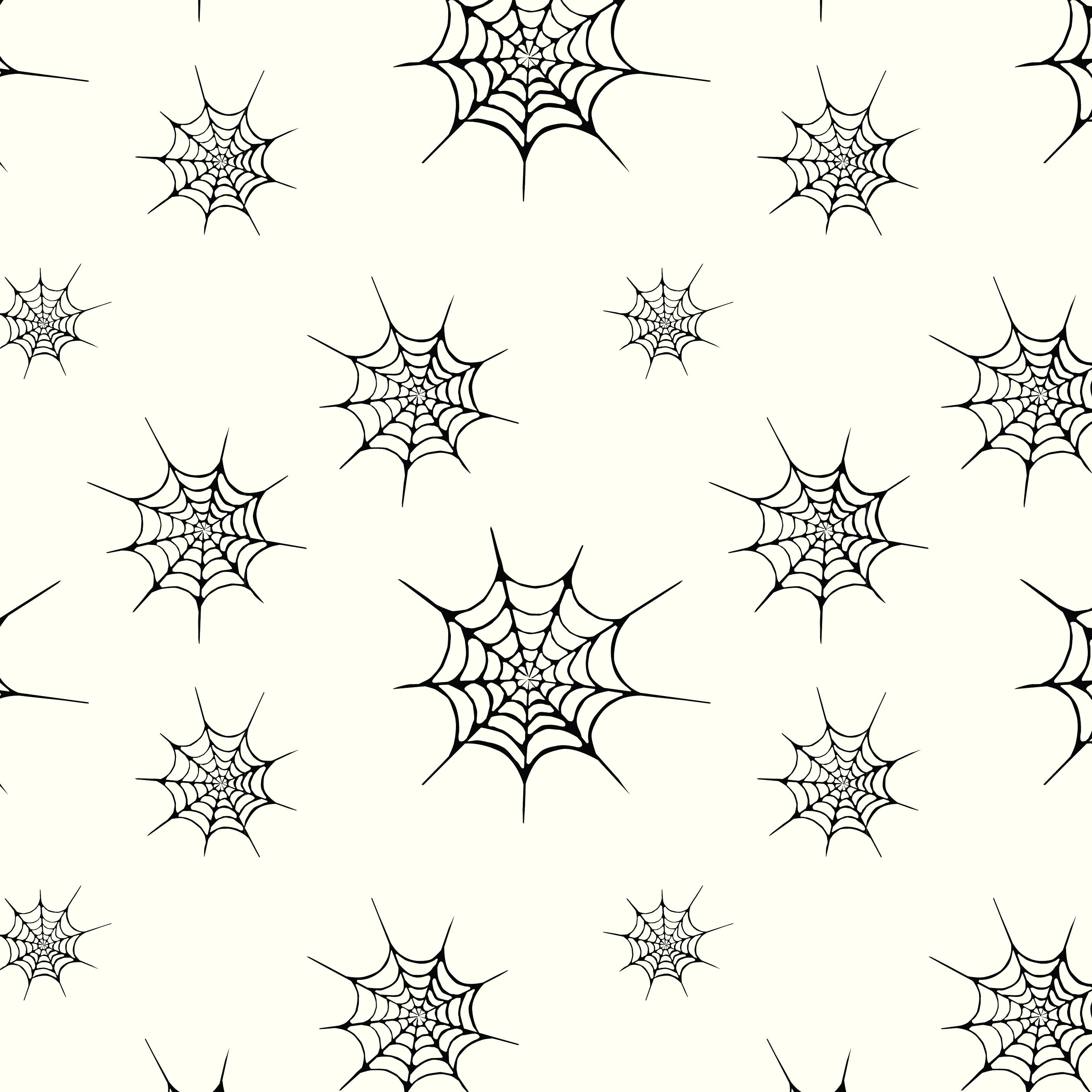 Spider  Fabric Print in OffWhite/Black. Cotton Fabric / Etsy