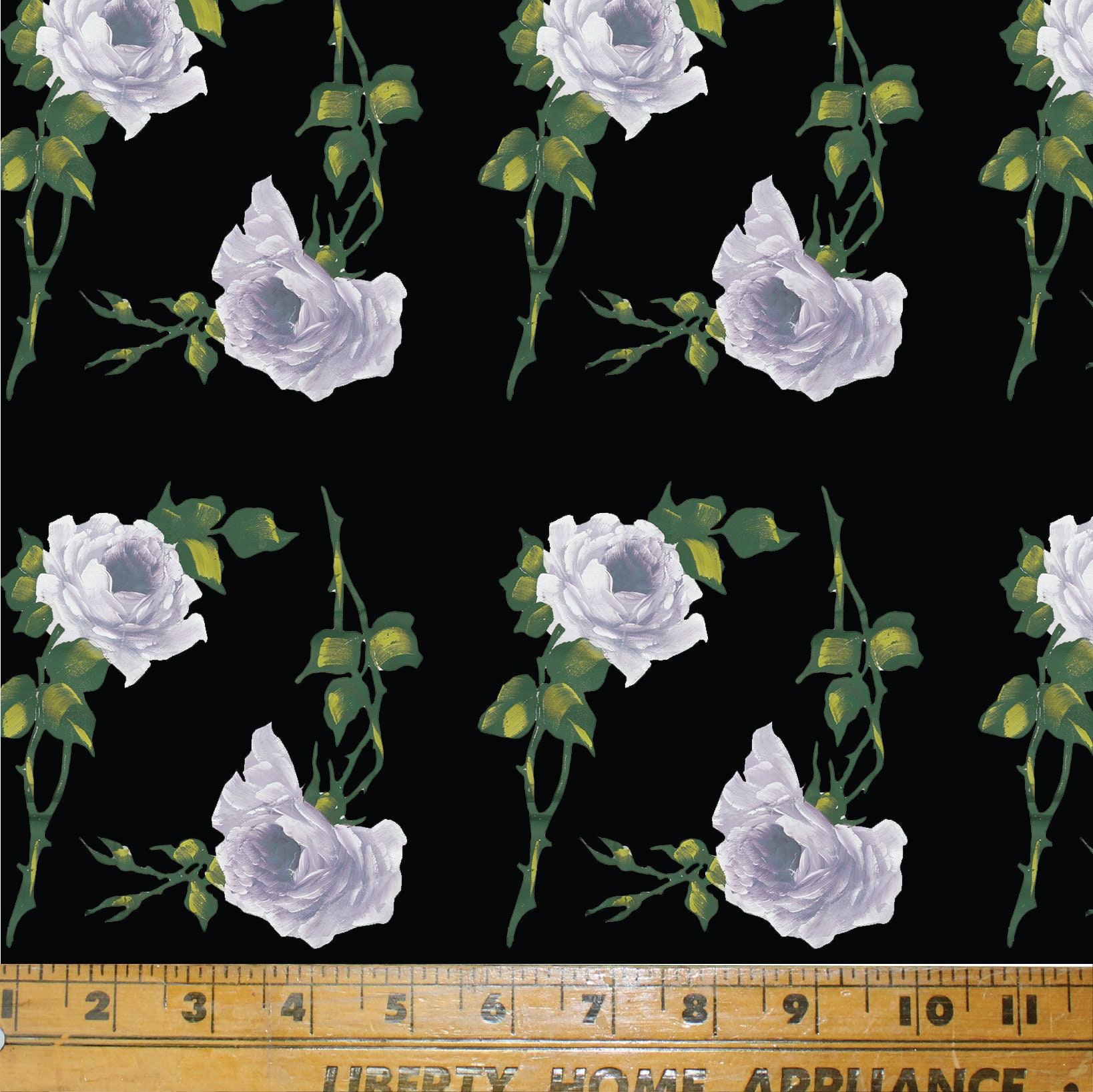 Roses 2 Fabric Print in White Rose. Textile Print / Flower | Etsy