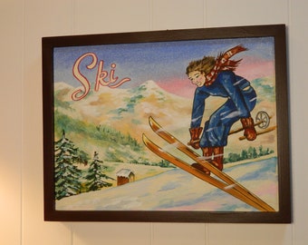 Skiing Fun! painting, not a print