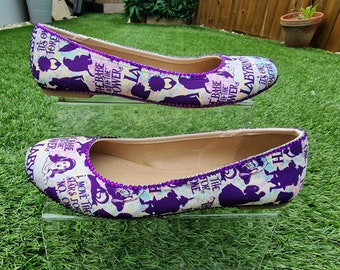 Labyrinth character purple maze inspired dolly shoes flats ludo goblin King sarah