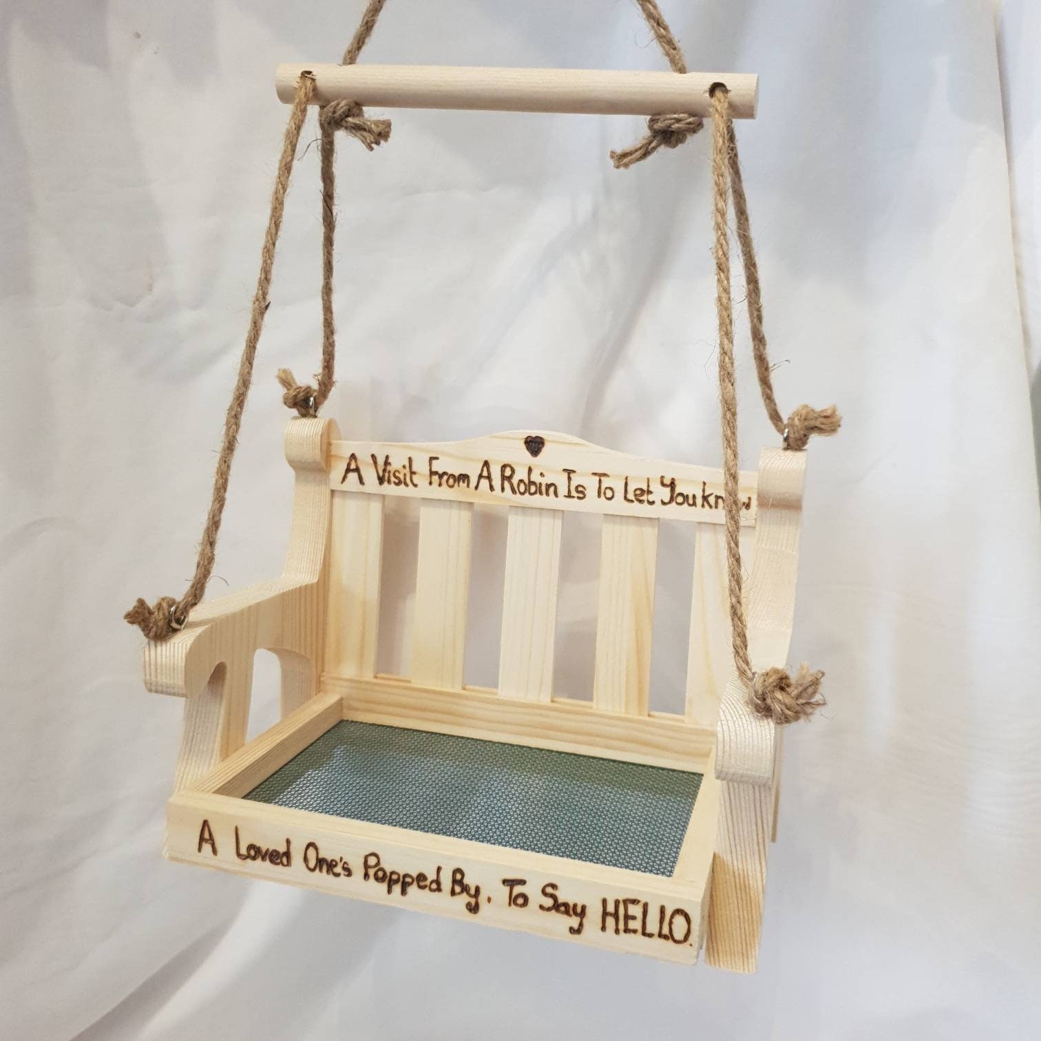 Robins memorial swing bench bird feeder robins appear loved Etsy