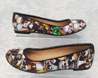 Gremlins inspired ladies flats ballet shoes choose your size