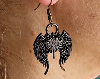 Damskie kolczyki z wiszącym pentagramem Supernatural