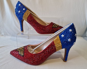 Ladies wonderwoman kitten heels choose your size