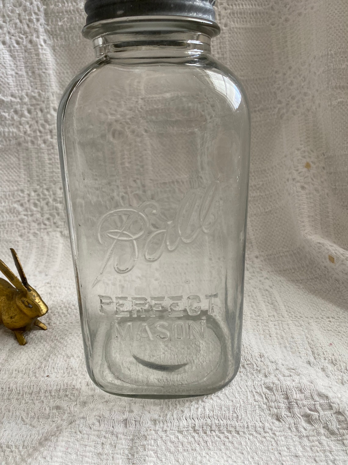 Vintage 1/2 Gallon MASON CANNING JAR with Zinc Lid//Mildly Etsy