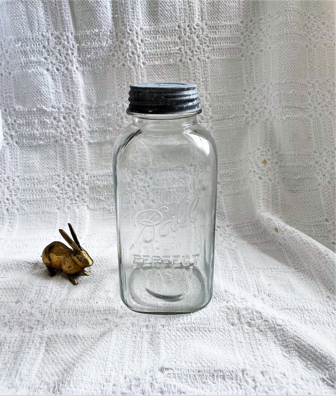 Vintage 1/2 Gallon MASON CANNING JAR with Zinc Lid//Mildly Etsy