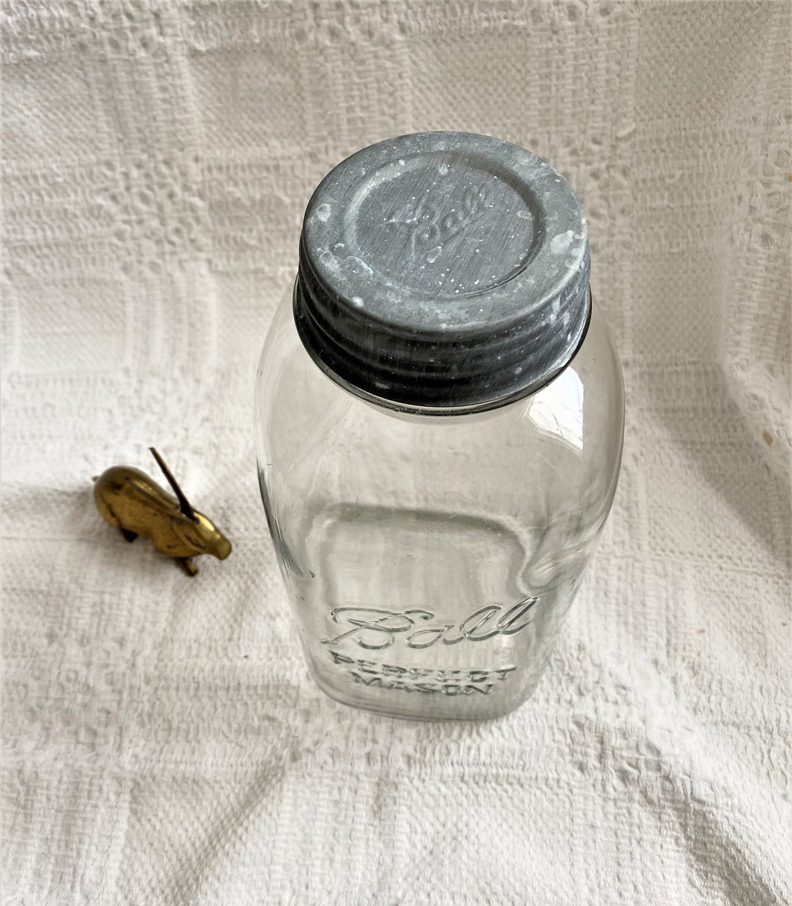 Vintage 1/2 Gallon MASON CANNING JAR with Zinc Lid//Mildly Etsy