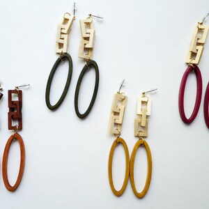 Infinite Loop Wood Earring, Bold Earring, Statement Earring, Wooden Earring, Korean Earring image 2