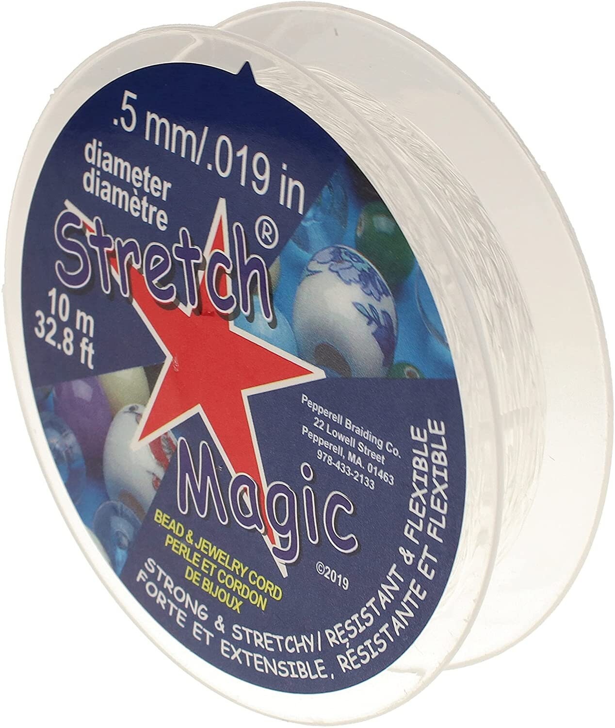 Stretch Magic Cord with Hypo Cement Glue, Round .7mm (.028 Inch