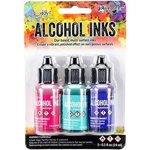 12 Sparkling Starlight Shimmer Set Alcohol Inks in Explosively Bright Colors Ony by T-Rex Inks, Black