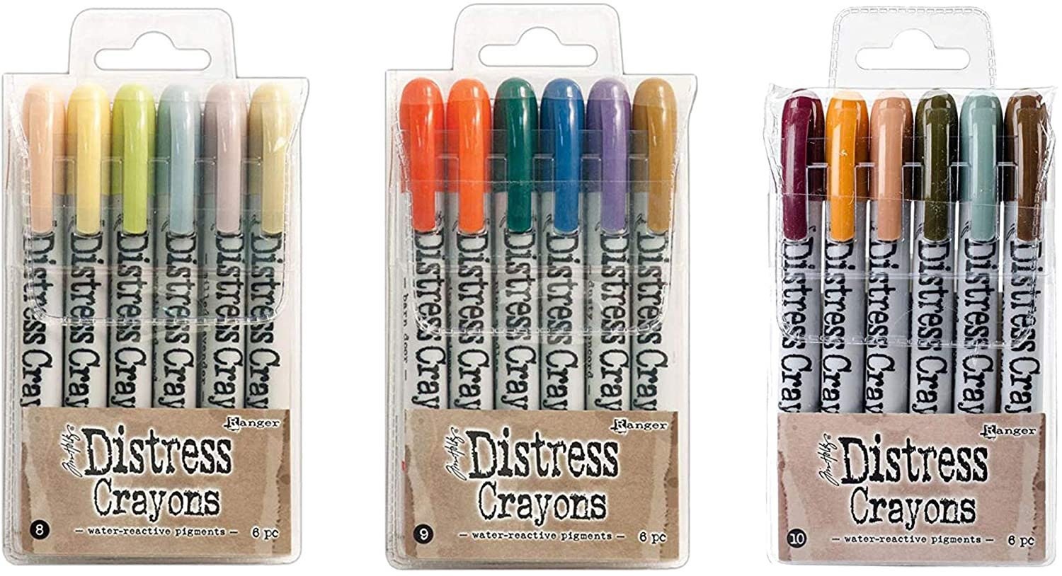Ranger Ink Tim Holtz Bundle of 60 Distress Crayons | All 10 Sets | Set 1, 2, 3, 4, 5, 6, 7, 8, 9, 10