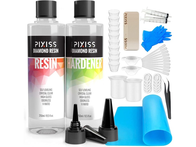 Epoxy Resin Kit Epoxy Resin Molds Silicone Kit Bundle Pixiss Easy Mix 1:1 17-Ounce Kit Epoxy Resin Mixing Cups and Supplies for... image 1