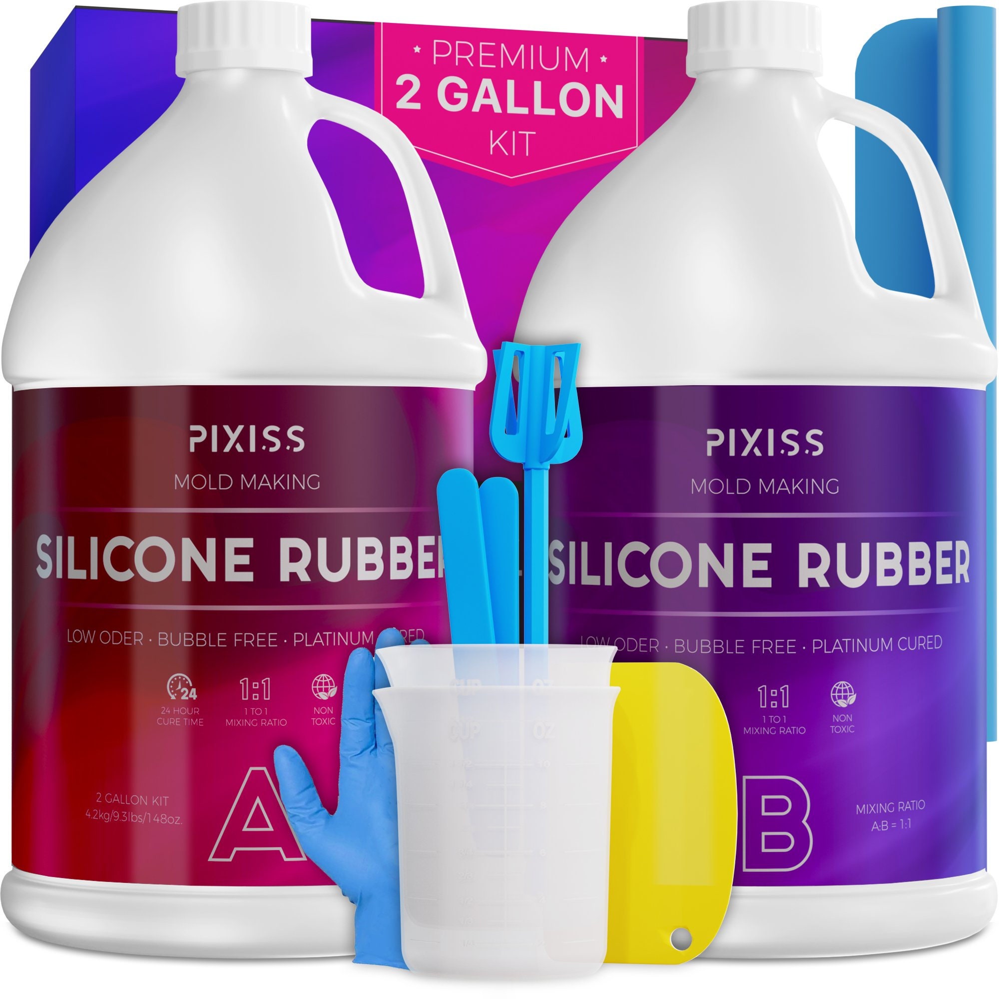 LET'S RESIN Silicone Rubber,1 Gallon Silicone Mold Making Kit