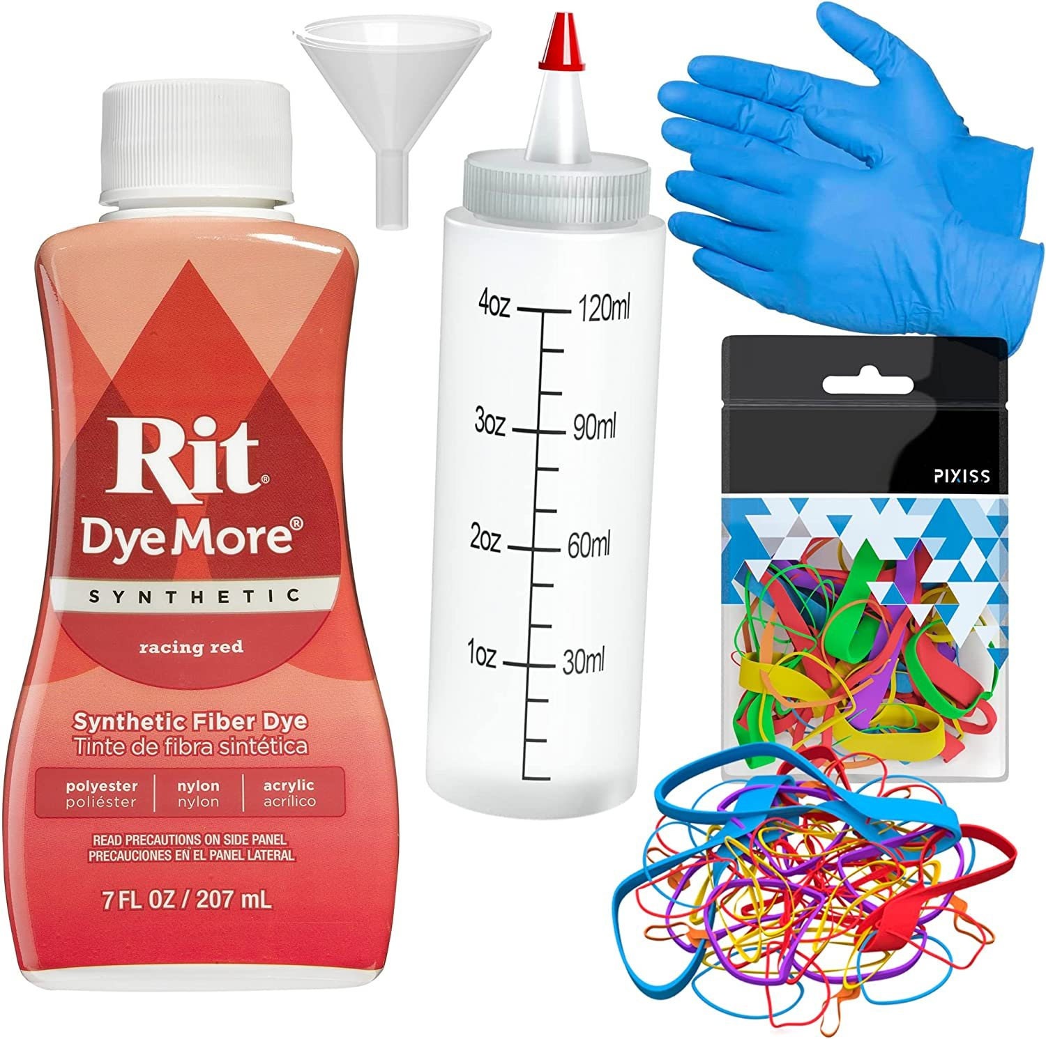 Synthetic Rit Dye More Liquid Fabric Dye Ultimate Synthetic Rit Dye  Accessories Kit Available in Multiple Colors 7 Ounces Racing Red 