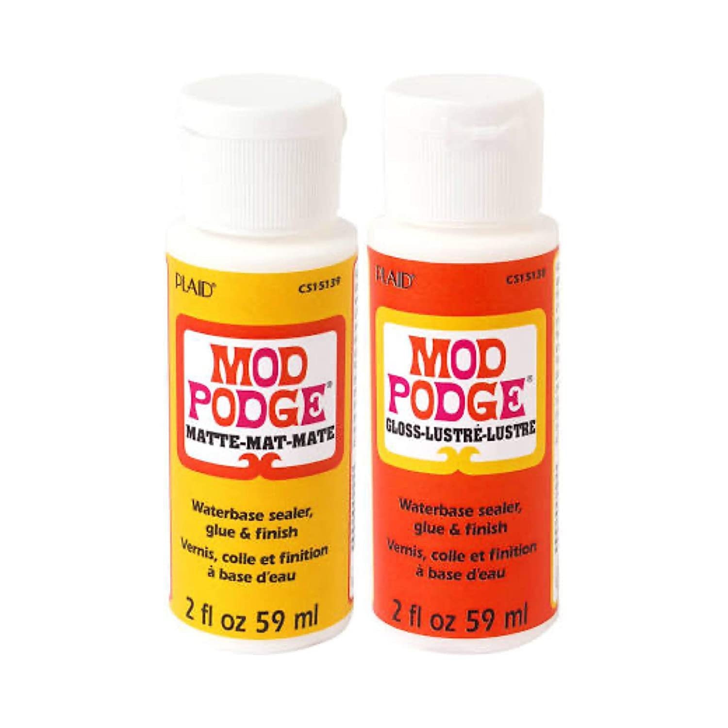 Krafty Kit Mod Podge Bundle: 2oz Gloss and 2oz Matte Water-based Glue,  Sealer & Finish 