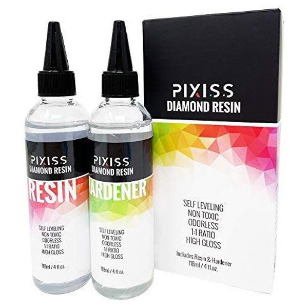 Epoxy Resin Crystal Clear Casting Resin for Epoxy and Resin Art | Pixiss Brand Easy Mix 1:1 (8-Ounce Kit) | Supplies for Tumblers,...