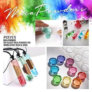 Pixiss Epoxy Resin Dye, Mica Powder, 30 Powdered Pigments Set, Soap Dye, Hand Soap Making Supplies, Eyeshadow and Lips Makeup Dye, Slime... image 5