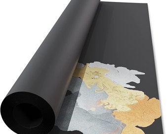 Black Alcohol Ink Paper Roll Heavy Black Art Paper for Alcohol Ink & Black Watercolor Paper, Synthetic Paper 23x50 Inches (584x1270mm),...