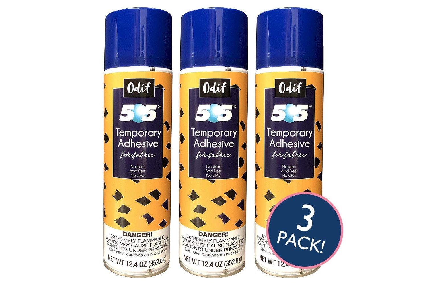 Odif USA 505 Spray & Fix Temporary Fabric Adhesive 3/pk-12.4oz, 3