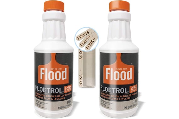 Floetrol Paint Additive Pouring Medium for Acrylic Paint Flood Flotrol  Additive & Paint Extender 2-pack, 20 Pixiss Wood Mixing Sticks 
