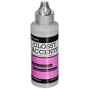 Glossy Accents, Large Bottle, 2 Oz, RANGER Inkssentials Glossy Accents,  Diamond Glaze Substitute, Clear Gloss,scrapbooking, Jewelry Glaze 