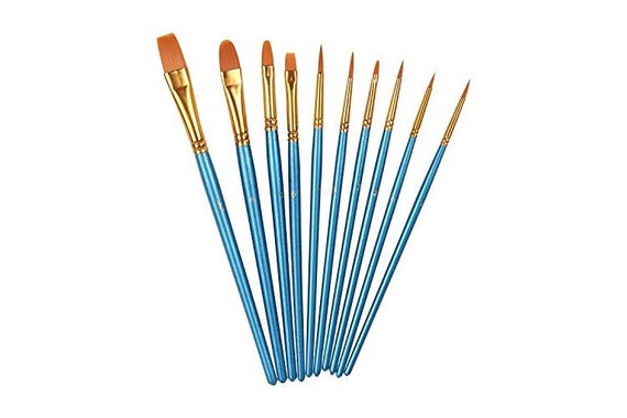 Brush Set, 10 Acrylic Brushes, Oil Painting Watercolor Acrylic